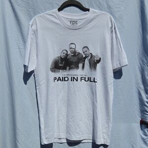 Men’s White 'Paid In Full' Graphic Tee Size Med
